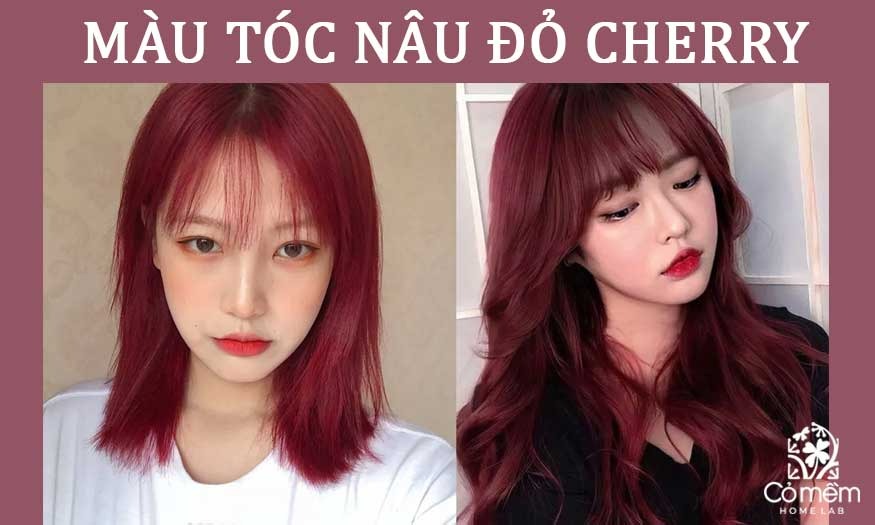 màu tóc nâu đỏ cherry