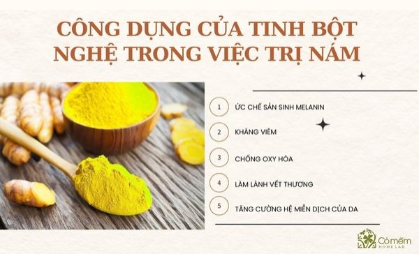 cách đắp mặt nạ tinh bột nghệ trị nám 