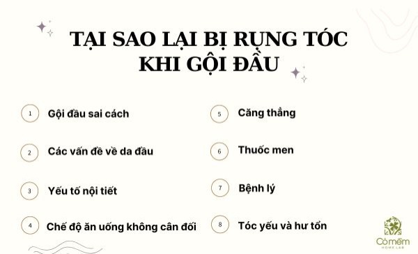 rụng tóc khi gội đầu