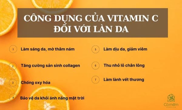 vitamin C có tác dụng gì với da mặt 