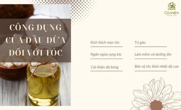 cách sử dụng dầu dừa cho tóc mọc nhanh