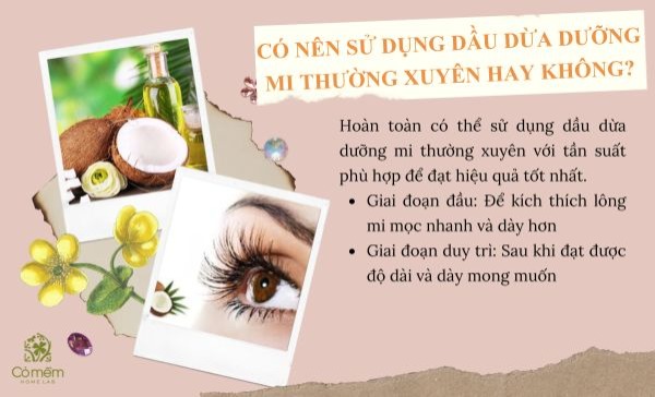 dầu dừa dưỡng mi