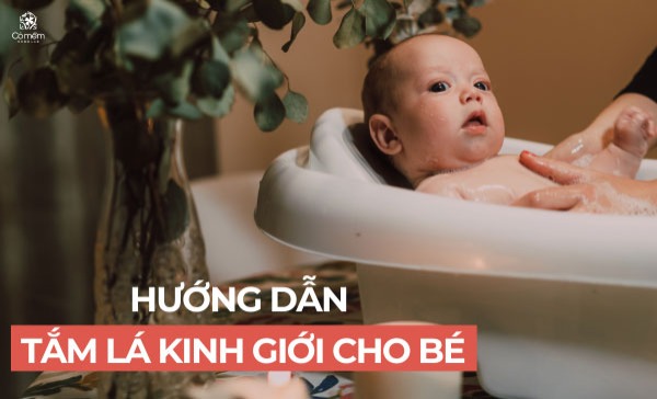 tắm lá kinh giới cho bé 