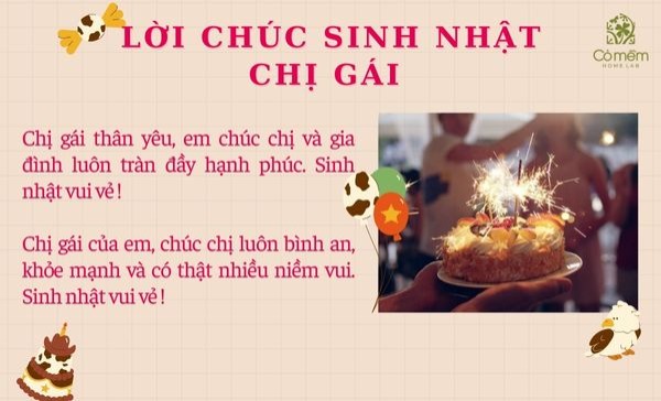 lời chúc sinh nhật chị gái