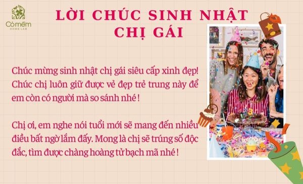 lời chúc sinh nhật chị gái