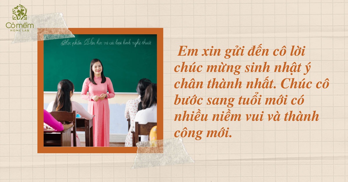 Lời chúc mừng sinh nhật cô giáo