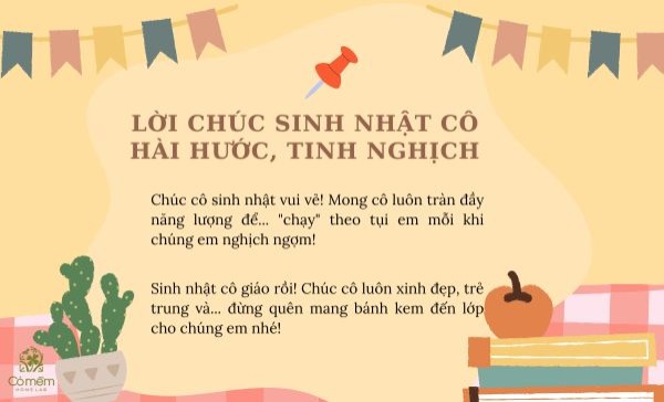 Lời chúc sinh nhật cô giáo