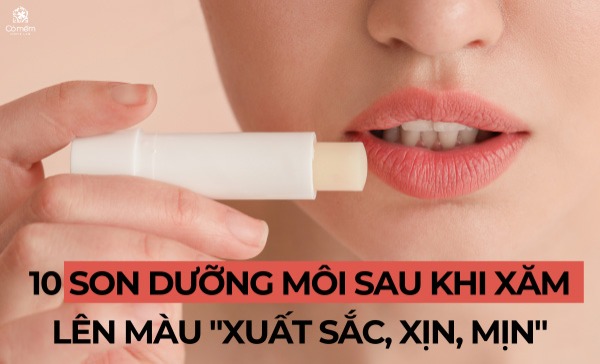 son dưỡng môi sau khi xăm