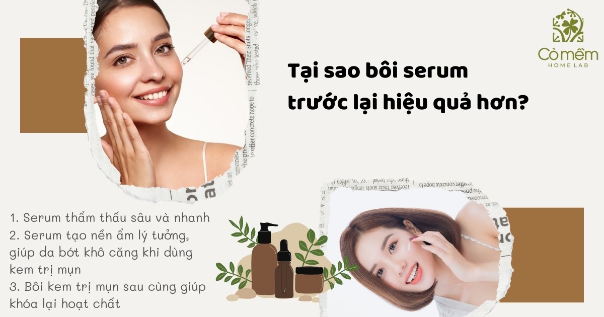 nên bôi kem trị mụn trước hay sau serum