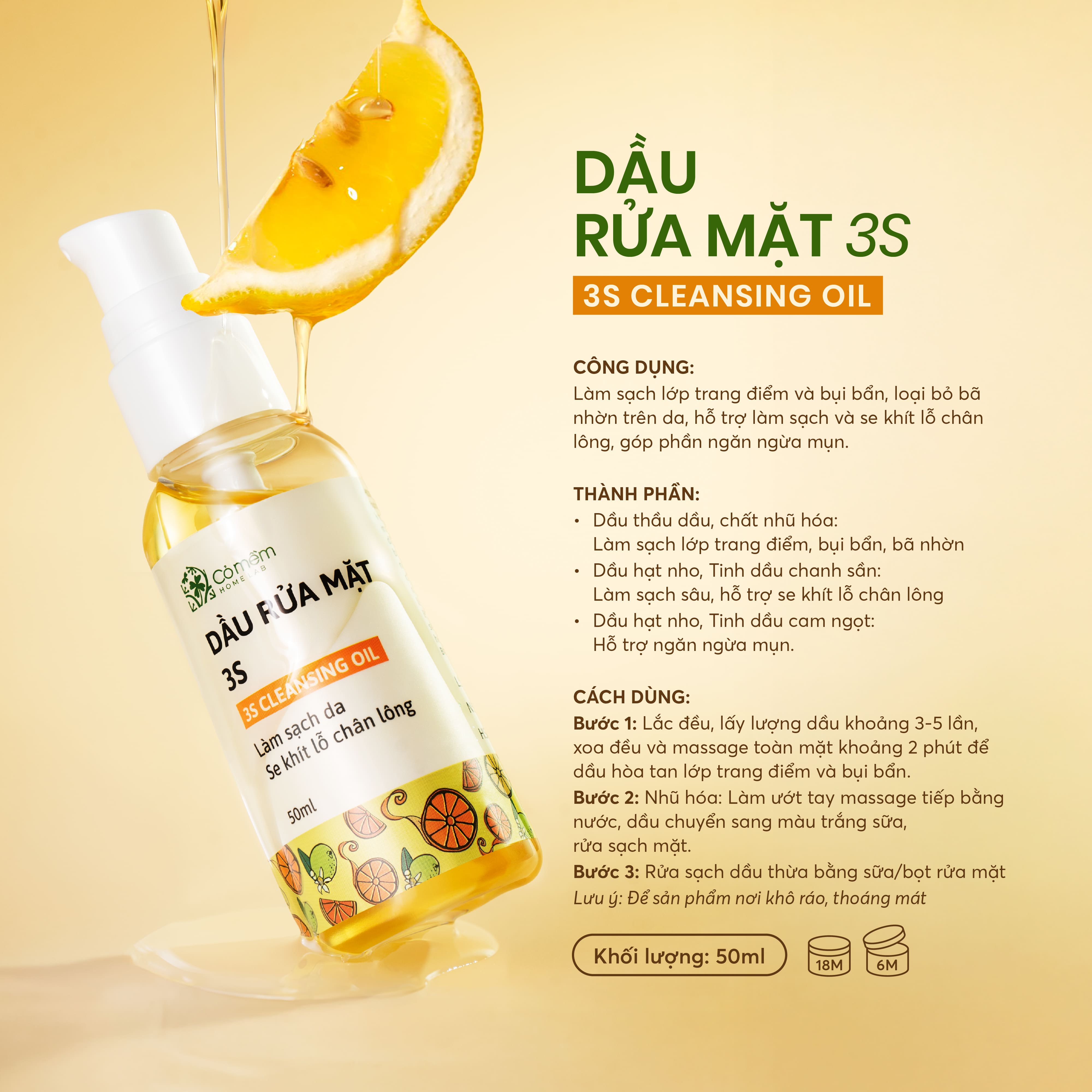 dầu rửa mặt 3s