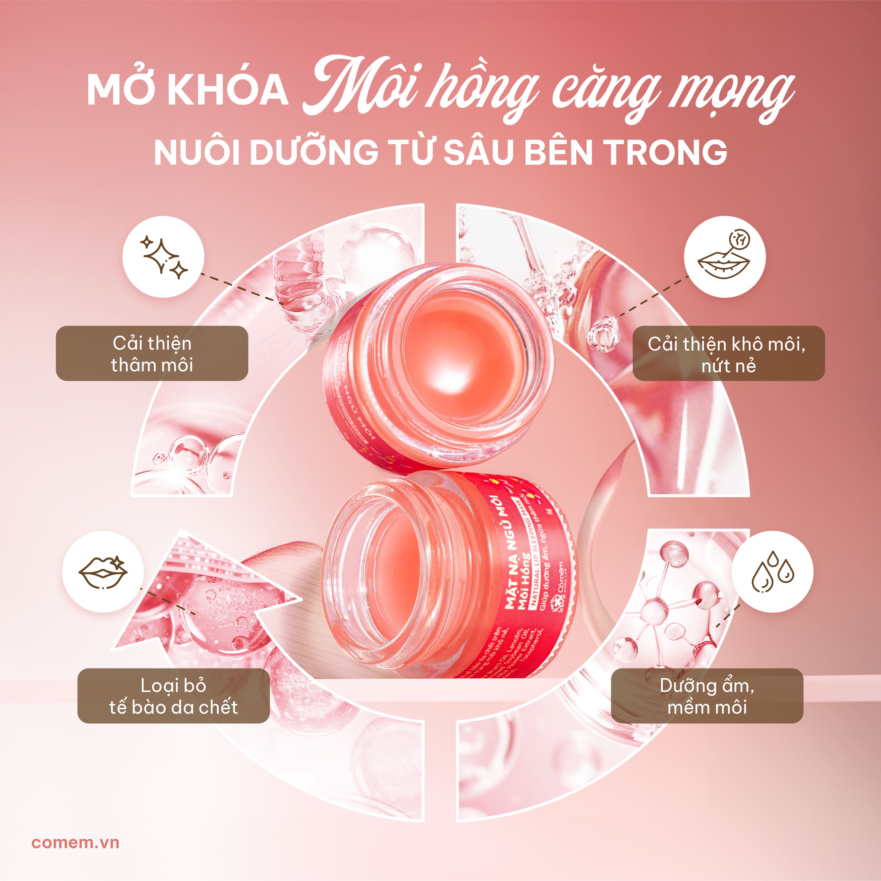 mặt nạ ngủ môi môi hồng