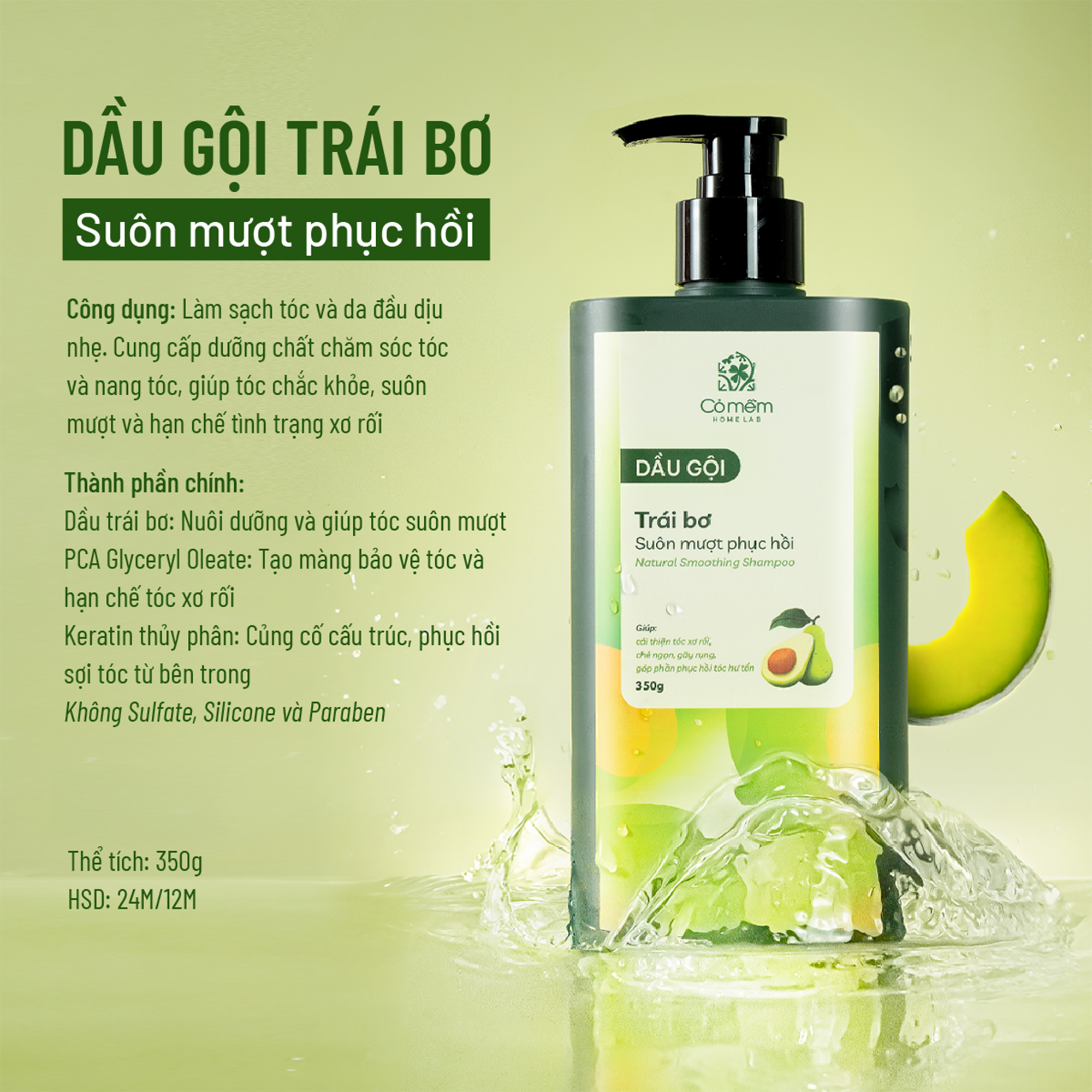 Dầu gội Trái bơ Suôn mượt Phục hồi