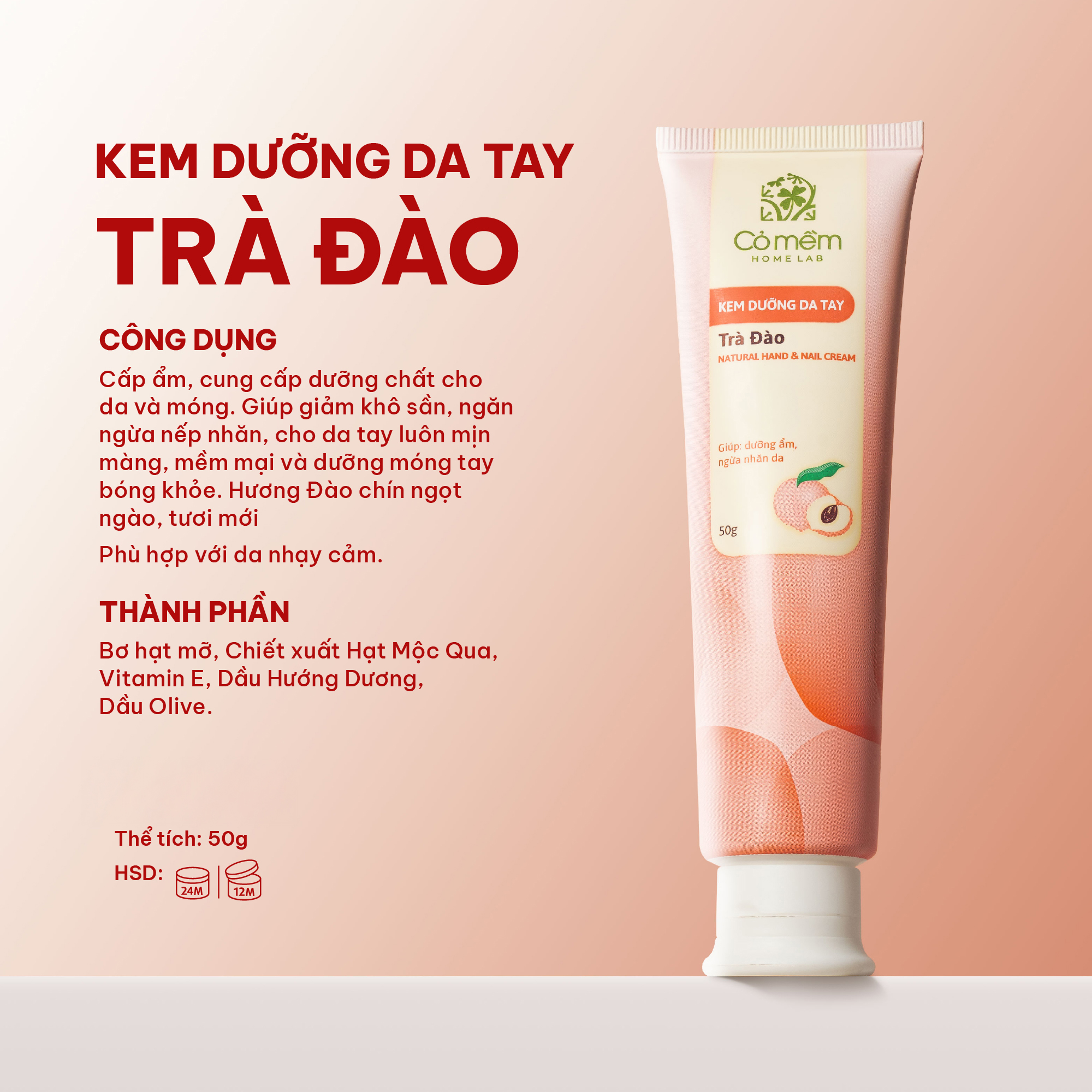 kem dưỡng da tay hương đào