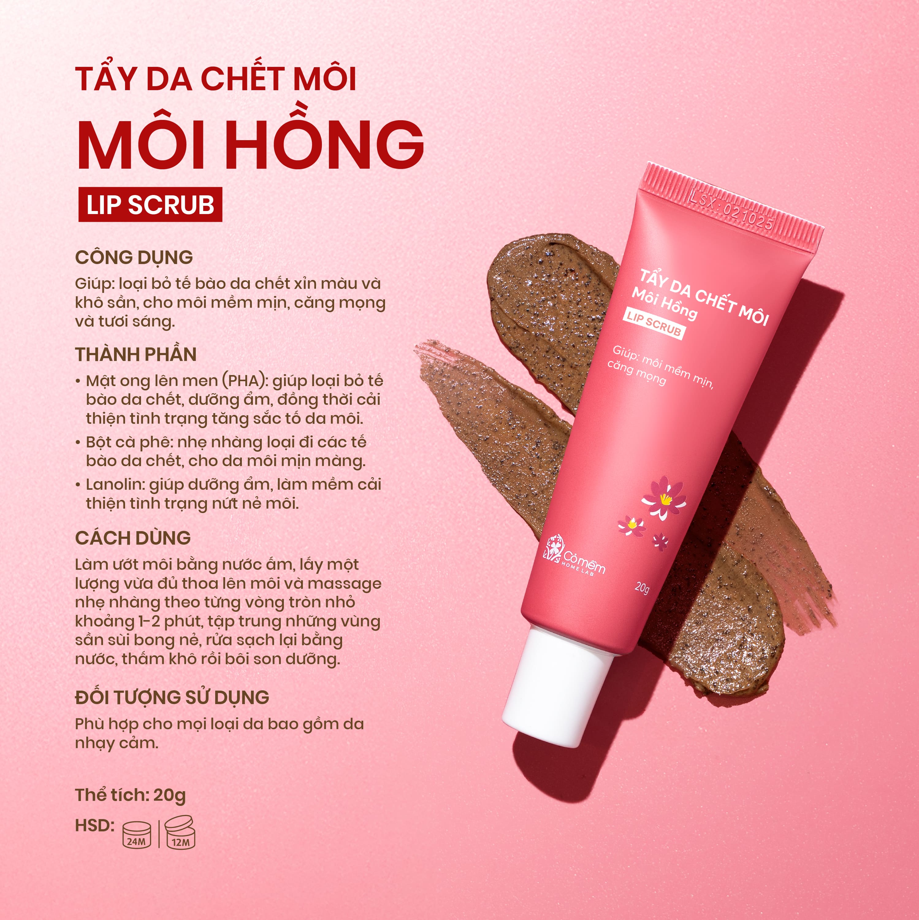 Tẩy da chết môi hồng