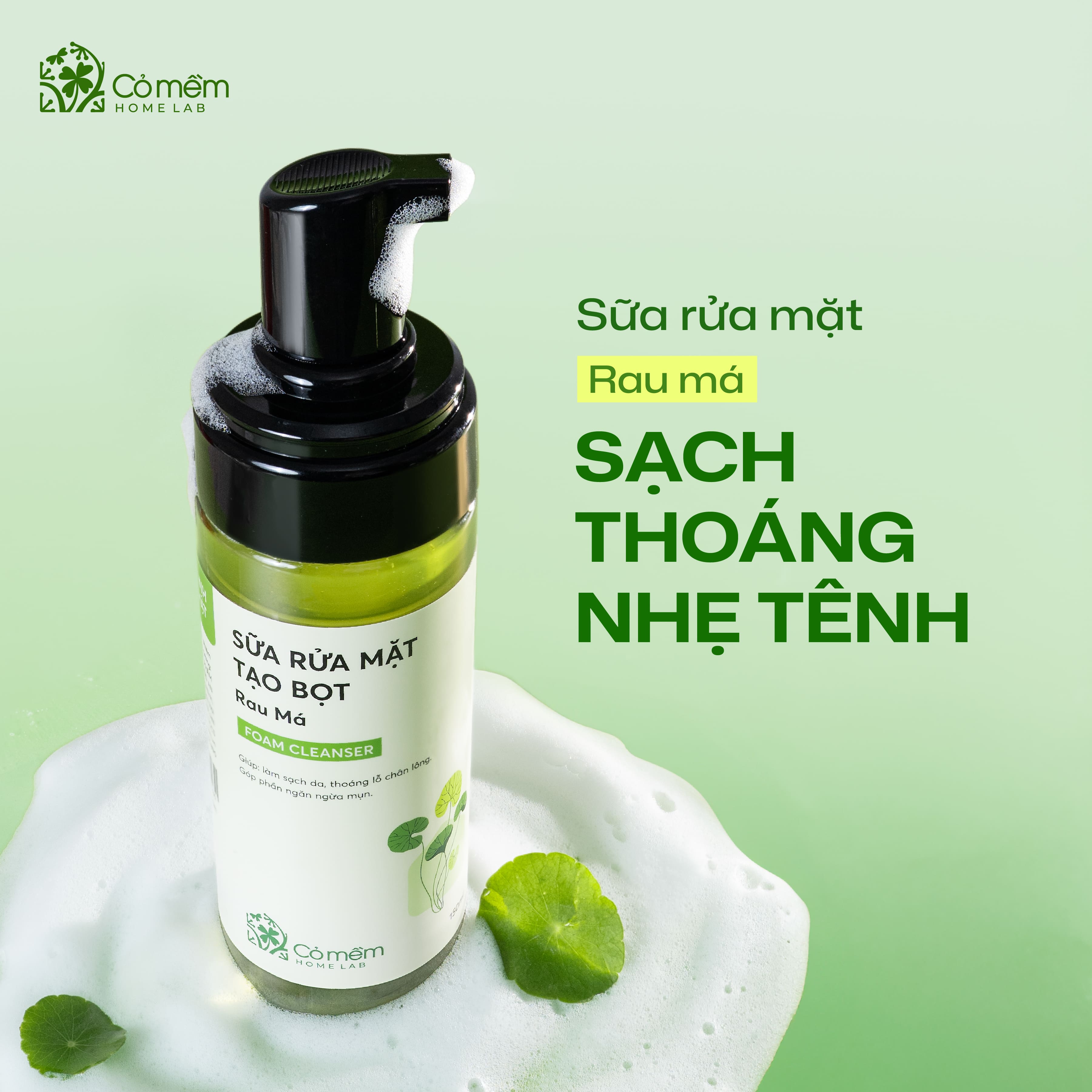 sữa rửa mặt tạo bọt rau m&aacute;