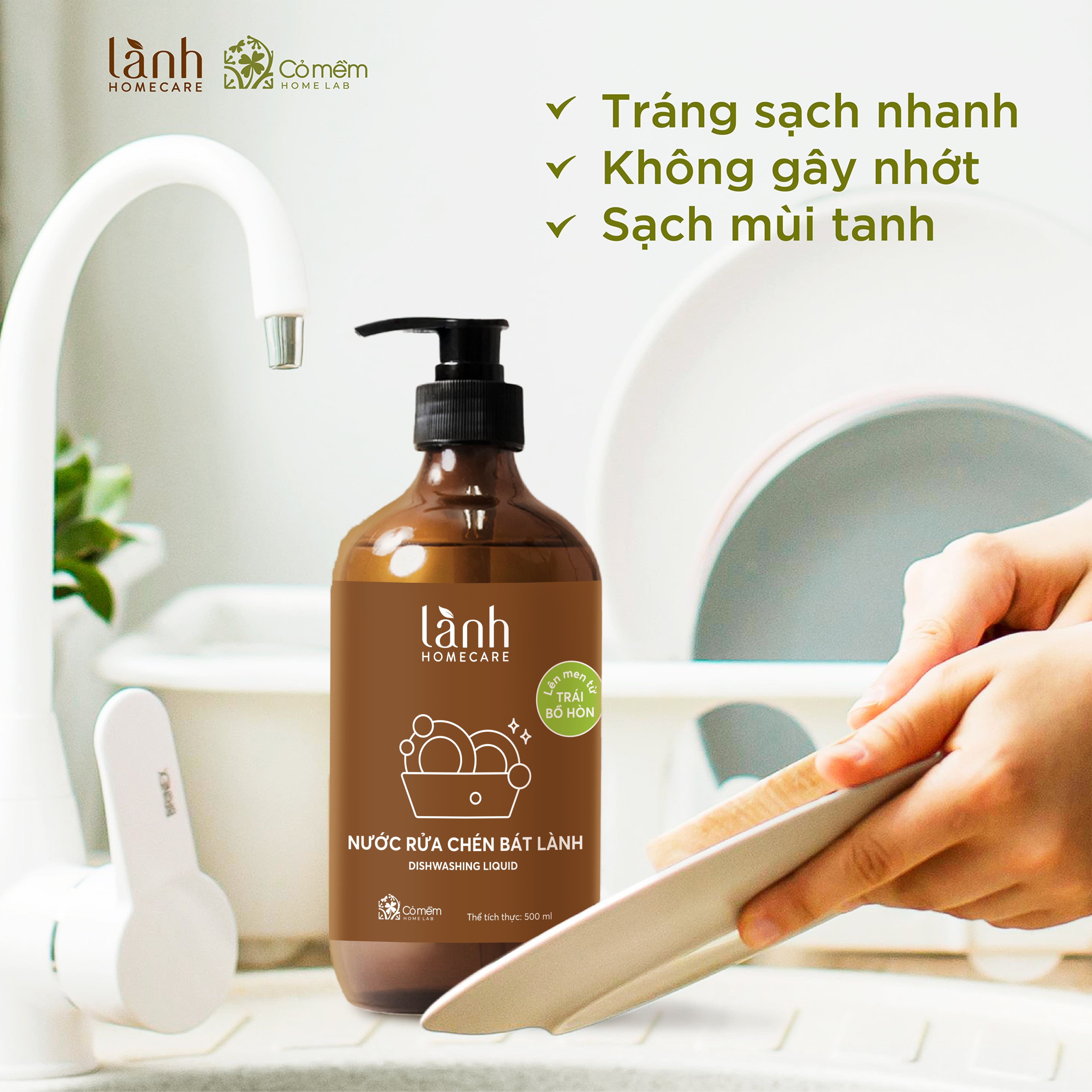 Nước rửa b&aacute;t thi&ecirc;n nhi&ecirc;n Bồ H&ograve;n l&agrave;m sạch tốt