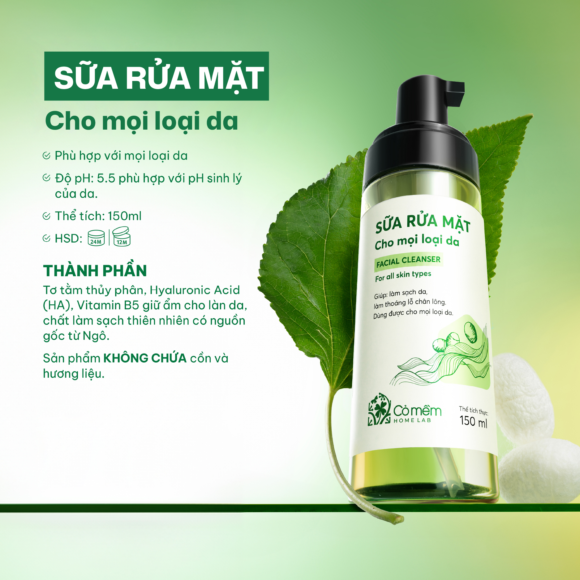sữa rửa mặt tạo bọt tơ tằm