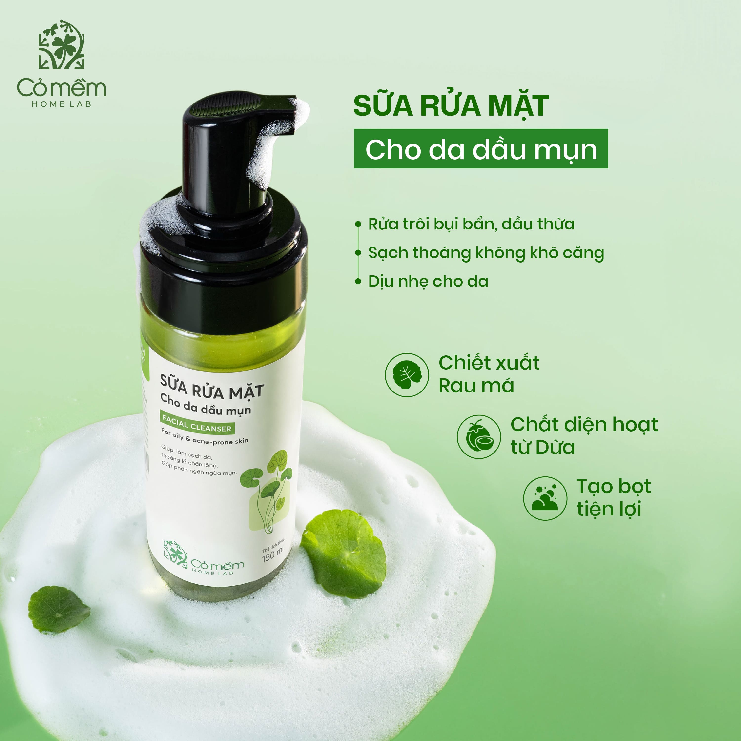 sữa rửa mặt rau má