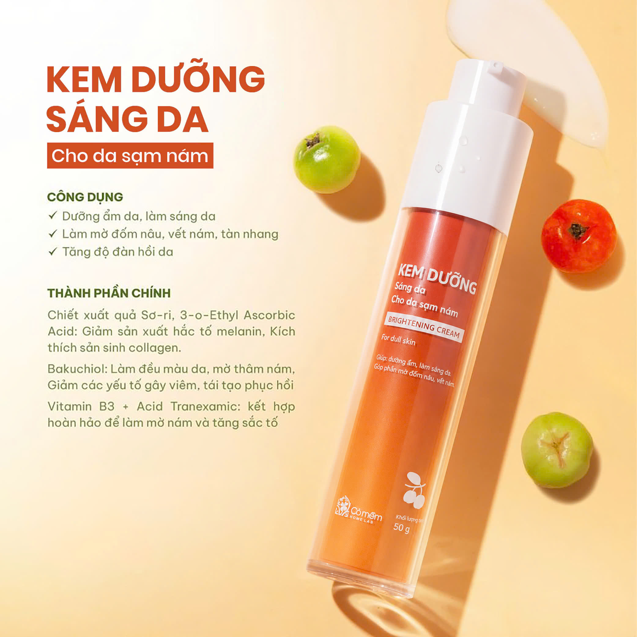 Kem dưỡng s&aacute;ng da mờ n&aacute;m Sơ-ri Vitamin C