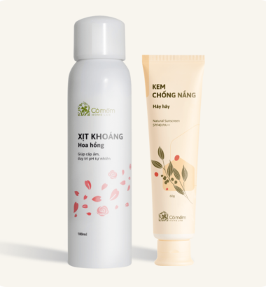 Combo Kem Chống Nắng + Xịt Khoáng Hoa Hồng
