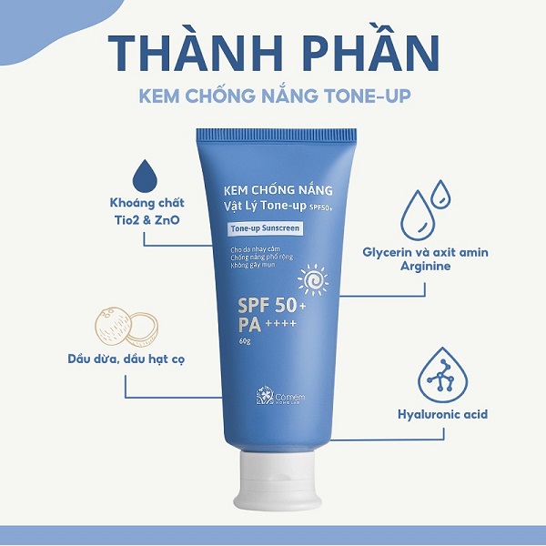 Thành phần lành tính Kem chống nắng Vật Lý an toàn cho mẹ bầu