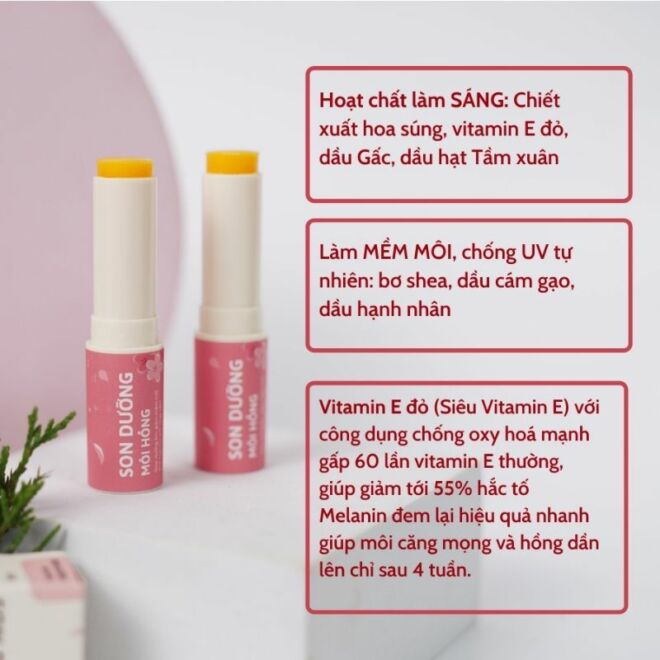 Combo Son màu + Son dưỡng Môi Hồng