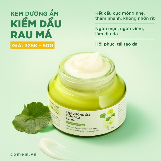 Kem dưỡng ẩm kiềm dầu Rau má dành cho da dầu mụn