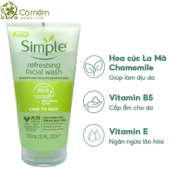 Sữa rửa mặt Simple Skin to Skin Refreshing Facial Wash Gel