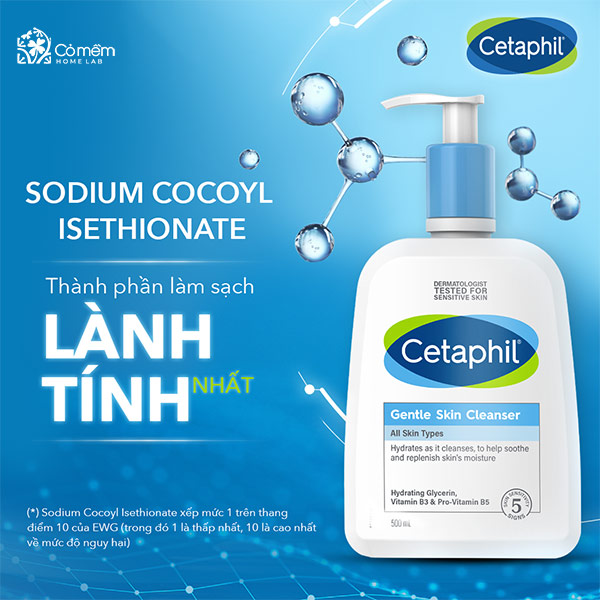 Sữa rửa mặt Cetaphil độ pH thấp, phù hợp với cả làn da em bé