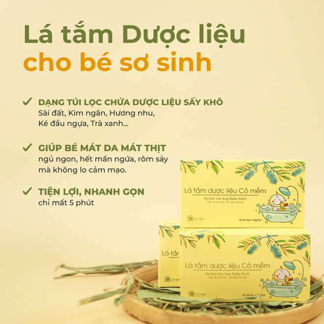 Lá tắm Dược liệu cho bé sơ sinh Cỏ Mềm