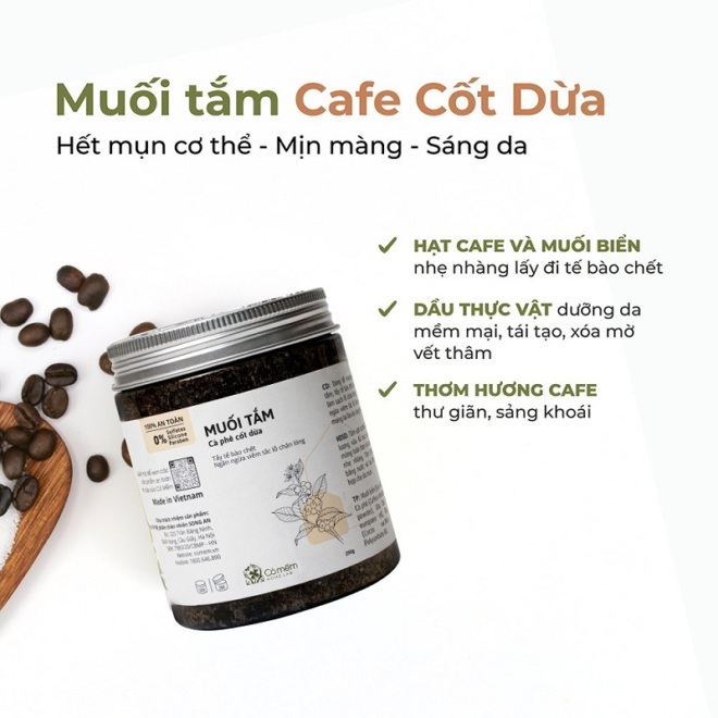 Muối tắm Cà phê Cốt dừa - Tận hưởng SPA ngay tại nhà