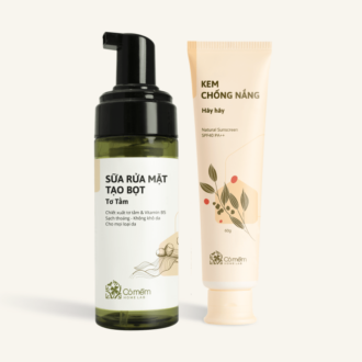 Combo Kem chống nắng Hây Hây + Sữa rửa mặt tạo bọt Tơ Tằm Combo Kem chống nắng Hây Hây + Sữa rửa mặt tạo bọt Tơ Tằm