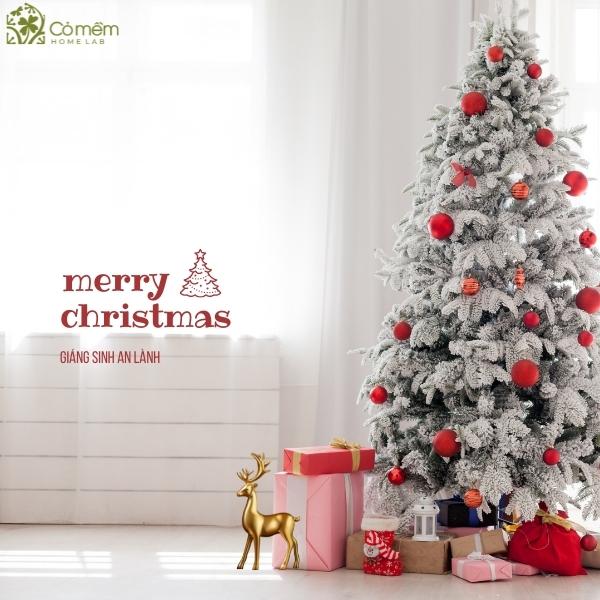 Thiệp chúc mừng với nhạc Giáng sinh hình cây thông Noel