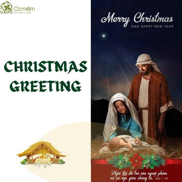 Sự bảo vệ và sự kiên nhẫn vô vị lợi của Cha Joseph và Mẹ Maria được thể hiện trong tấm thiệp Giáng sinh Công giáo đầy cảm động này.