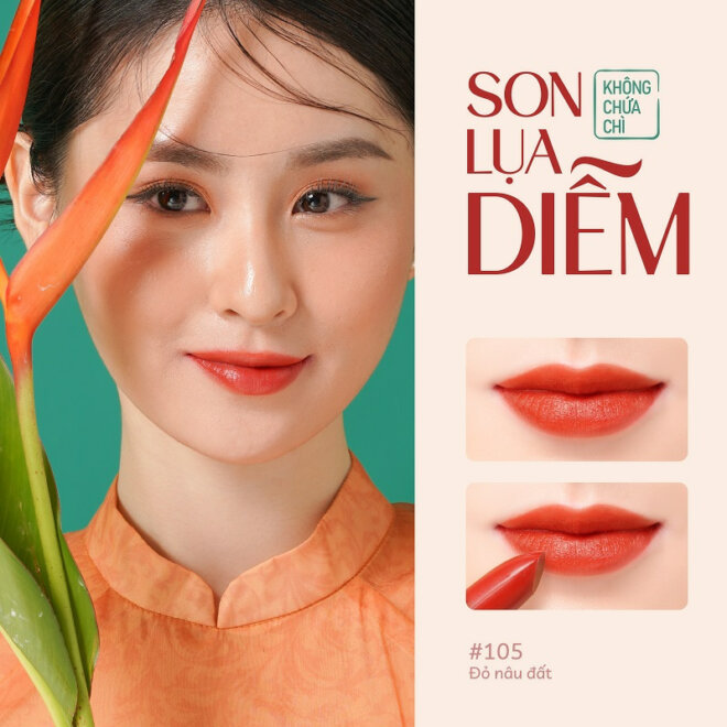 Son Lụa DIỄM không chì - Mềm mịn tuyệt đối với dầu Squalane cao cấp từ trái Oliu