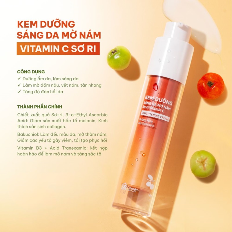 Combo Serum + Kem dưỡng sáng da mờ nám Sơ ri Vitamin C