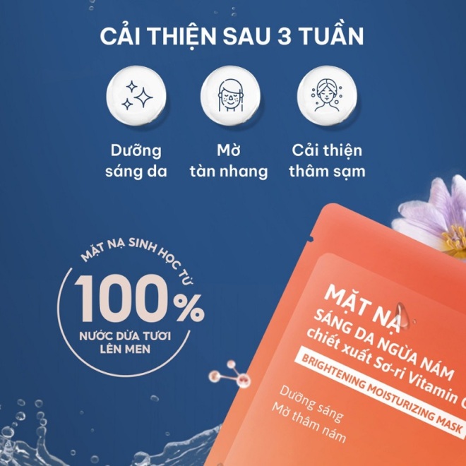 Mặt nạ vitamin C dưỡng sáng mờ thâm nám