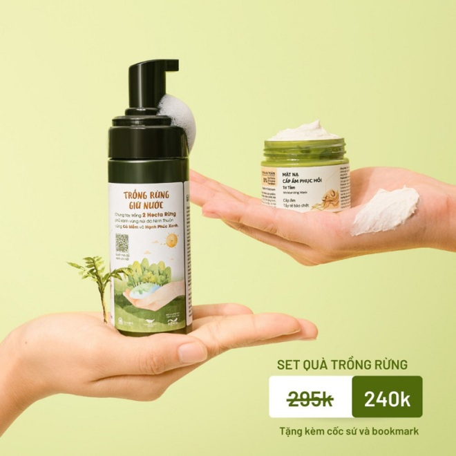Set quà trồng rừng Cỏ Mềm hợp tác cùng Hạnh Phúc Xanh
