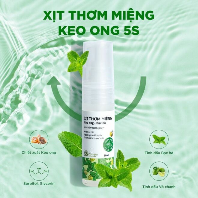 Xịt thơm miệng Keo Ong- Bạc Hà